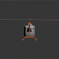 Aerospace Exploration Helicopter Featuring White Body Orange Accents Rotor And Landing Gear