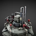 Industrial Mechanical Device With Pipes Valves And Control Panel Structure