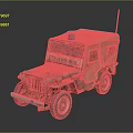 Camouflage Military Jeep With Blue Siren Light XIAPONOMIA Sign Canvas Roof And Off-Road Tires