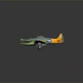 Fun Crocodile Shaped Toy Airplane With Green Body Yellow Wings And White Stars