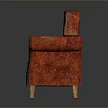 Classic Comfortable Red Fabric Single Sofa With Armrests And Wooden Legs