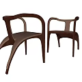 Modern Accent Chair With Curved Armrests Sleek Wooden Frame And Leather Seat Design