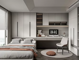 Modern Tatami Bedroom 3d model