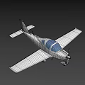 Small White Airplane With Propeller And Two Seats Straight Wings Design 3d model
