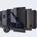 Modern Decorative Components Featuring Black Cracked Marble Texture And Reflective Surface