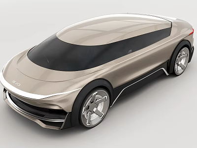 Futuristic Concept Car with Sleek Silver Body Design Large Wheels and Aerodynamic Lines 3d model