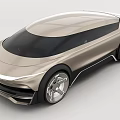 Futuristic Concept Car with Sleek Silver Body Design Large Wheels and Aerodynamic Lines