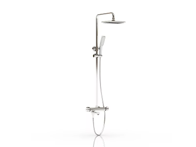 Contemporary Design Chrome Shower System With Overhead Shower And Handheld Sprayer 3d model