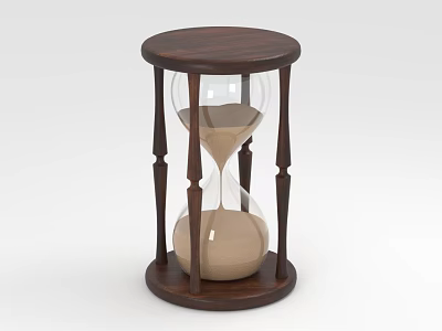 Elegant Decorative Ornament Set With Wooden Stand Hourglass And Sand 3d model