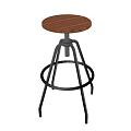 Modern Coffee Table With Round Wooden Top And Black Silver Metal Frame