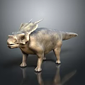 Realistic 3D Triceratops Dinosaur Model With Detailed Skin Texture And Horns