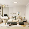 Kids Room Interior Design With MICKY Wall Decor Bed Pillows Desk Computer Balloons And Toys