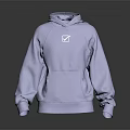 Light Purple Hooded Sweatshirt With Minimalist White Logo And Soft Fleece Fabric For Casual Wear
