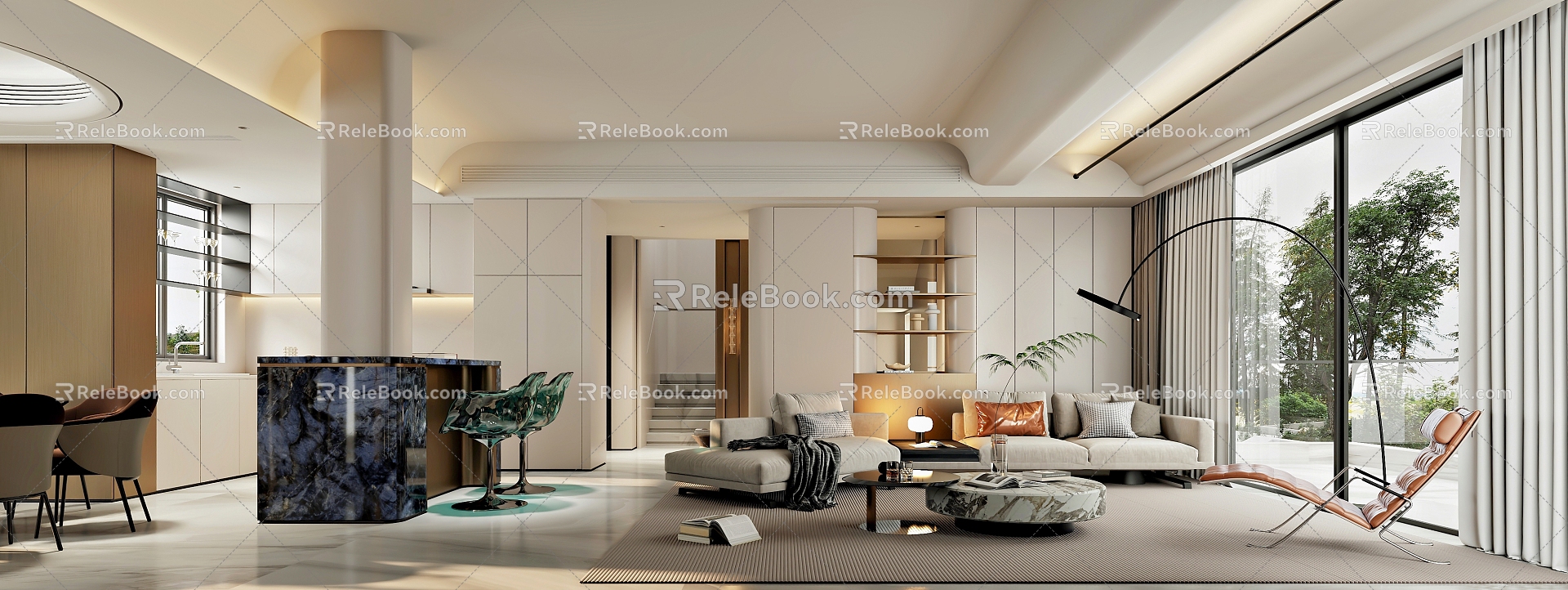 modern living room 3d model