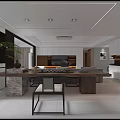 Modern Living Dining Room Interior With Beige Sofa Armchairs Coffee Table And Area Rug