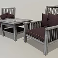 Wooden Table and Chair Set With Comfortable Dark Cushions And Cozy Throw Blanket