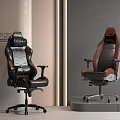 Modern Ergonomic Office Chairs In Black And Brown Leather For Design Studio