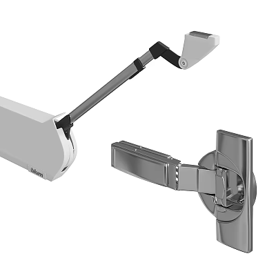 Stainless Steel Door Closer Hardware With Adjustable Arm And Mounting Plate 3d model