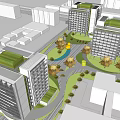 Modern High Rise Apartment Buildings With Contemporary Architecture And Urban Green Areas