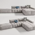 Modern corner sofa multiplayer sofa 3d model