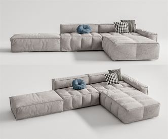 Modern corner sofa multiplayer sofa 3d model