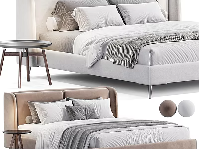 Double Bed Fabric Double Bed 3d model