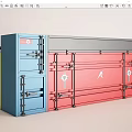 Colorful Metal Storage Cabinet Racks With Blue Red Yellow Design And Lockable Doors