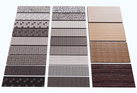 Modern floor paving mixed high-definition ground common materials concave-convex stone parquet series wood floor 3d model