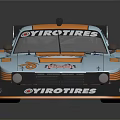 Strongbow Race Car With Light Blue Orange Livery Rear Spoiler And Aerodynamic Body