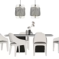 Modern Dining Table and Chair Combination 3d model