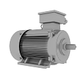 Industrial Electric Engine With Terminal Box Metal Casing Heat Sink Fins And Solid Shaft