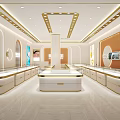 Elegant Jewelry Store Interior Design With Glass Display Counters And Warm Lighting