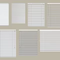 White Horizontal And Vertical Blinds Different Styles For Home Interior Design 3d model