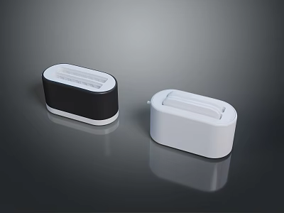 Two Compact Electronic Devices With Black And White Simple Design For Desktop Use 3d model