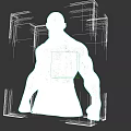 Muscular Game and Movie Character with Bald Head Beard Upper Body and Waist Cloth