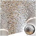 Luxurious Modern Ceiling Design With Metallic Reflective Texture And Water Drop Pattern