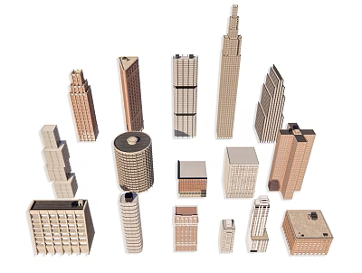 Modern city skyscraper building distribution building combination commercial high-rise office building landmark skyscraper building city 3d model
