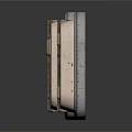 Industrial Metal Hatch Door Design With Rivets Stripes And Buttons