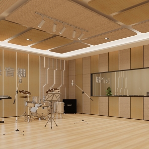 Music Room Video Studio Music Training Room Band Classroom Musical Instrument Recording Room 3d model