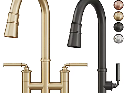 Modern Faucet Design With Brass Black And Multiple Color Options 3d model
