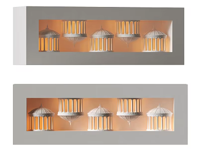 Modern Wall Sconce Featuring Symmetrical Column Design And Warm Illumination 3d model