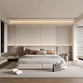 Modern Bedroom Interior Design With Bedhead Wall Wooden Flooring And Natural Light