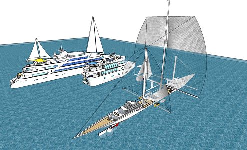 modern sailing ship speedboat 3d model