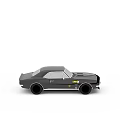 Black Classic Muscle Car With SS Badge V8 Sticker And Retro Design