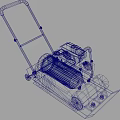 Yellow Industrial Plate Compactor With Engine And Handle For Construction Compaction 3d model