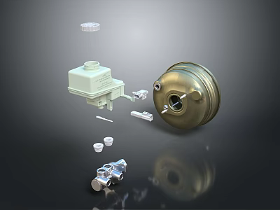 Industrial Equipment Components With Pump Housing Control Box And Small Parts 3d model