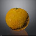 Ripe Bright Orange Fruit With Smooth Shiny Skin On Dark Surface