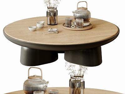 Coffee Table Solid Wood Coffee Table Desktop Ornaments Tea Set Jewelry Floriculture model