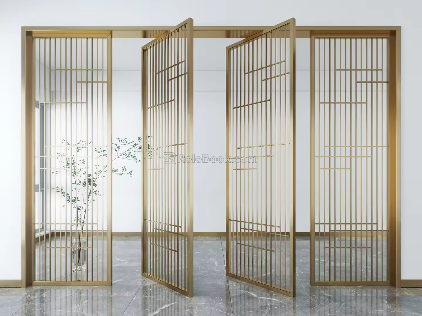 Light Luxury Partition Screen Partition 3d model
