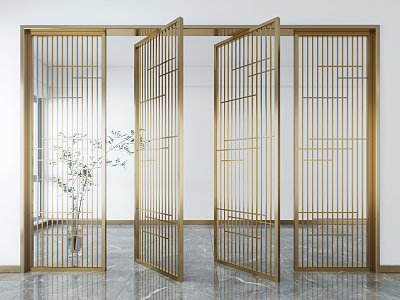 Light Luxury Partition Screen Partition 3d model